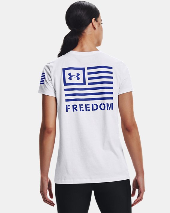 Women's UA Freedom Banner T-Shirt, White, pdpMainDesktop image number 1
